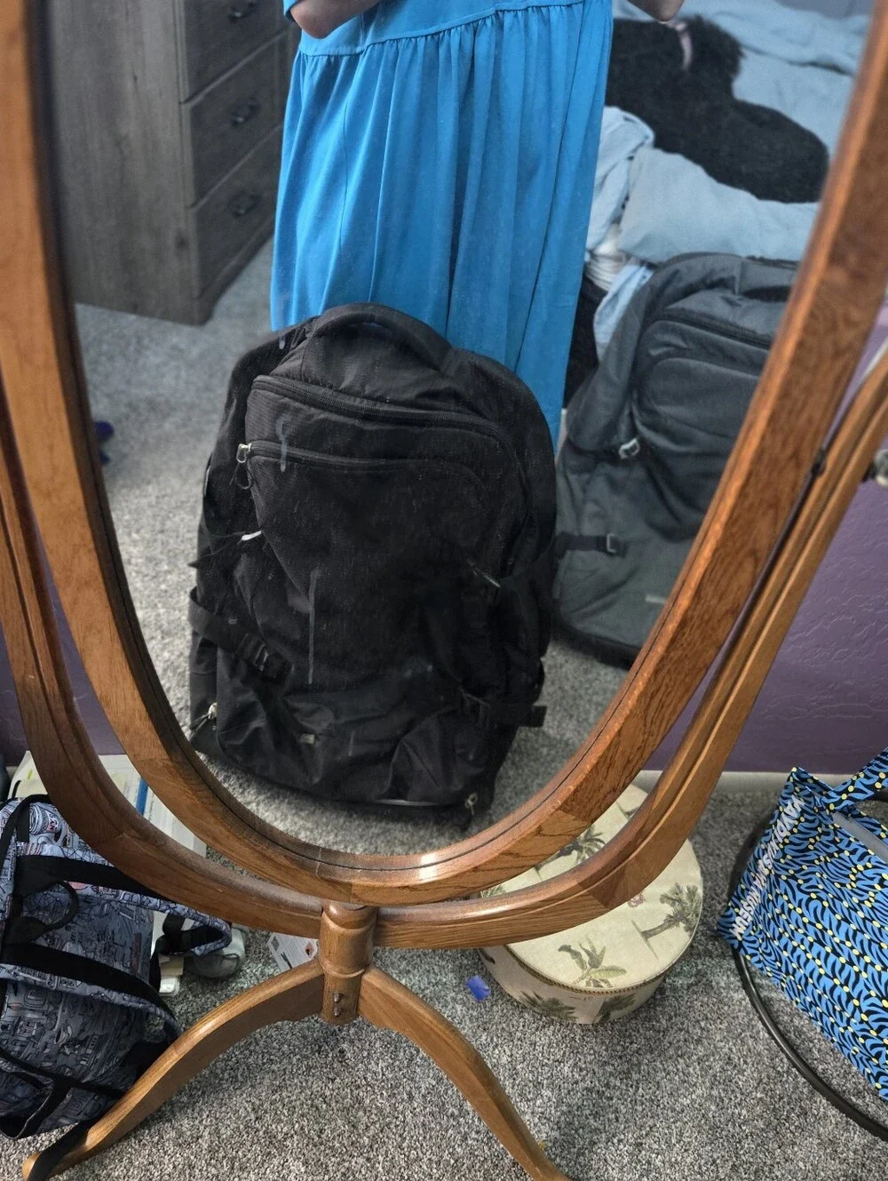 Black Rolling Backpack - Travel Carry-On